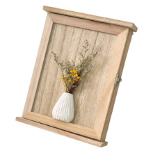 Wall Mounted Key Storage 6 Hook Wooden-White yellow flower