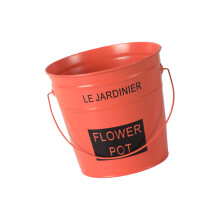 Metal Iron Flower Pot with Handle Bucket Hanging Balcony-oc