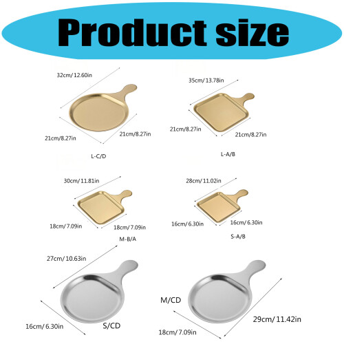Professional Stainless Steel Serving Dish For-S Square Gold 1