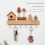 Efficient Wooden Wall Hook Set Adhesive Mounted Key Holder-B 5
