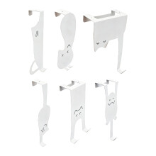 6PCS Kattenvormige Muurhaken Metalen Hangers Voor het Ophangen