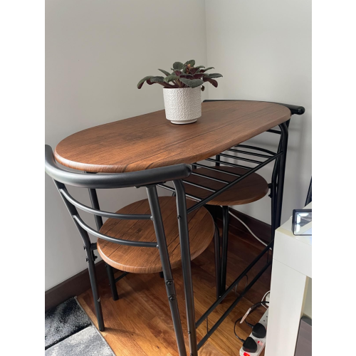 Small Table And 2 Chairs Breakfast Kitchen Room Compact Modern Furniture Set 2