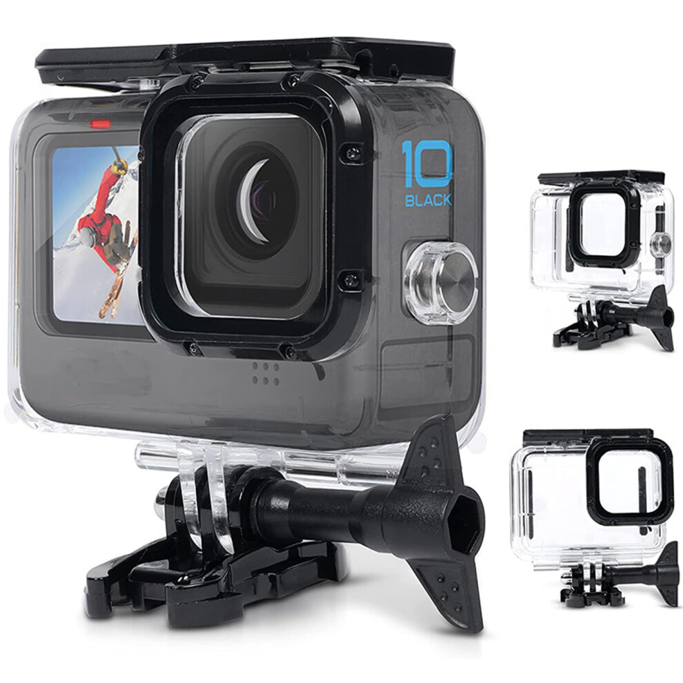 Protective Underwater Diving Housing 60M For Gopro Hero 13/12/11/10/9 Action Cameras With Accessories Black 9412369956521