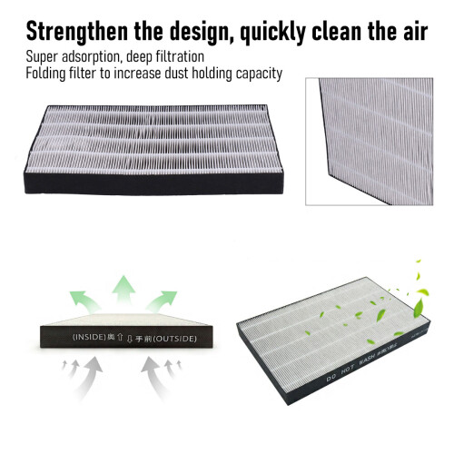 True HEPA Filter Replacement Air Purifier Compatibility High Strength Multi Layer Wood Organizer Activated Carbon Odor Reduction For Sharp KC-850U FP- 2