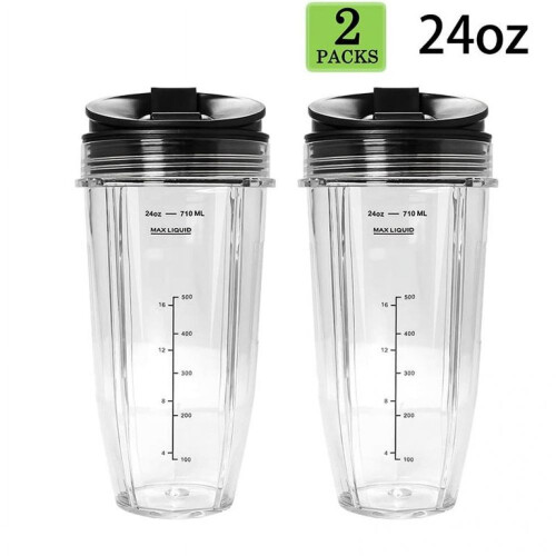 Ανταλλακτικά καπάκια μπλέντερ Sip and Seal, Δοχεία 24oz χωρίς BPA για μπλέντερ Ninja, Υλικά 1