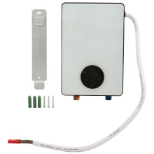 Chauffe-eau instantané, distributeur d'eau chaude électrique sans réservoir 110 V en acier inoxydable avec commandes tactiles, design compact et