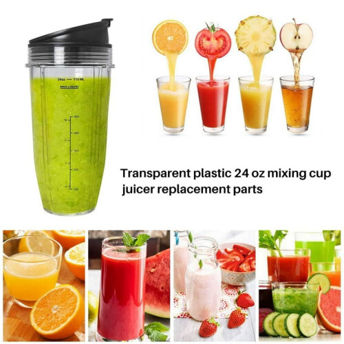 Ανταλλακτικά καπάκια μπλέντερ Sip and Seal, Δοχεία 24oz χωρίς BPA για μπλέντερ Ninja, Υλικά 2