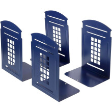 Fermalibri con dettagli curati, in metallo resistente, per riporre i libri in modo ordinato, neri, 2 paia/4 pezzi, 7,8 x 5,5 x 3,9 pollici, in