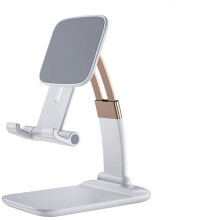 Veelzijdige gadgetstandaard, verstelbare en opvouwbare steun voor apparaten tot 13 inch, met een houder voor tablets en mobiele telefoons,