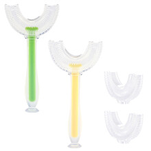 U Shaped Toothbrush for Children, Detachable Food Grade Silicone Head for 360 Degrees Cleaning, Supports Sustainable Oral Hygiene Practices