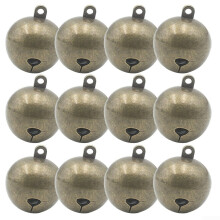 Set of 12 antique mini brass bells for unique crafts and party decorations