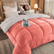(200*230m/4kg, 03) Steppdecke für den Winter, Lammsamt, King-Size-Bett, dicke winterwarme Lammsamtdecke, Winterbettdecke, superweiche,