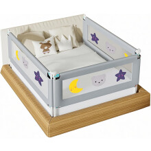 (Grey) Bettgitter für Kleinkinder, King-Size-Bettgitter, 3-teiliges extra langes Babybett-Sicherheitsgitter, stabiler