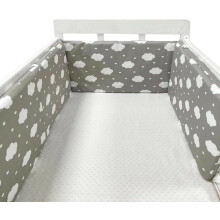 (200*30CM, N01) Barneseng Airwrap Barneseng Støtfanger Pustende støtfanger med dobbeltsidig design Baby Gutter Jenter Barnehage Beskytt