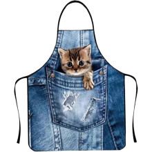 Verstellbare wasserdichte Küchenschürze, wasserdichte Schürze, süße Katze mit verstellbarem Riemen für Küche, Kochen,