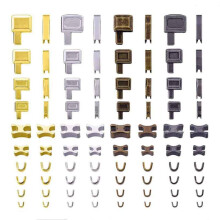 Zipper Kit, Replacement Slider Pins, Bottom Stops, for Sewing Clothes, Jeans, 35810 Set with 80 Pieces