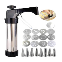 Stainless Steel Cookie Gun Set With Nozzles And Moulds, Cake Decorating Tool, Cookie Making Machine, Black