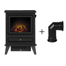 Adam Hudson Electric Stove in Black with Angled Stove Pipe - Refurbished