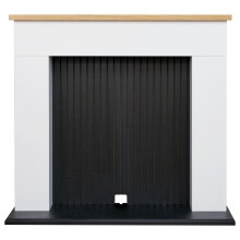 Adam Innsbruck Stove Fireplace in Pure White & Black, 45 Inch - Refurbished
