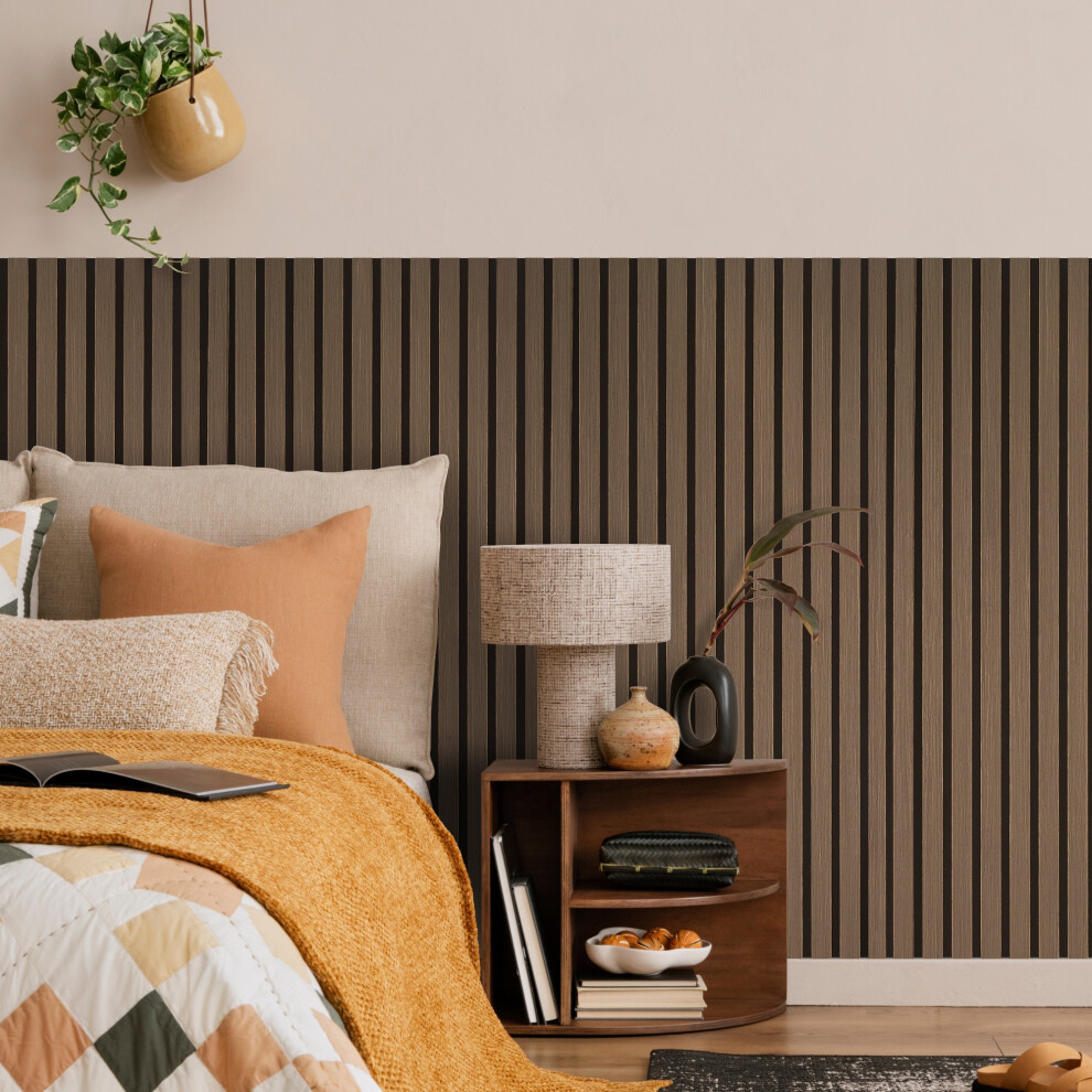 Fuse Acoustic Wooden Wall Panel In Smoked Oak, 1.2M X 0.6M 5056126249019