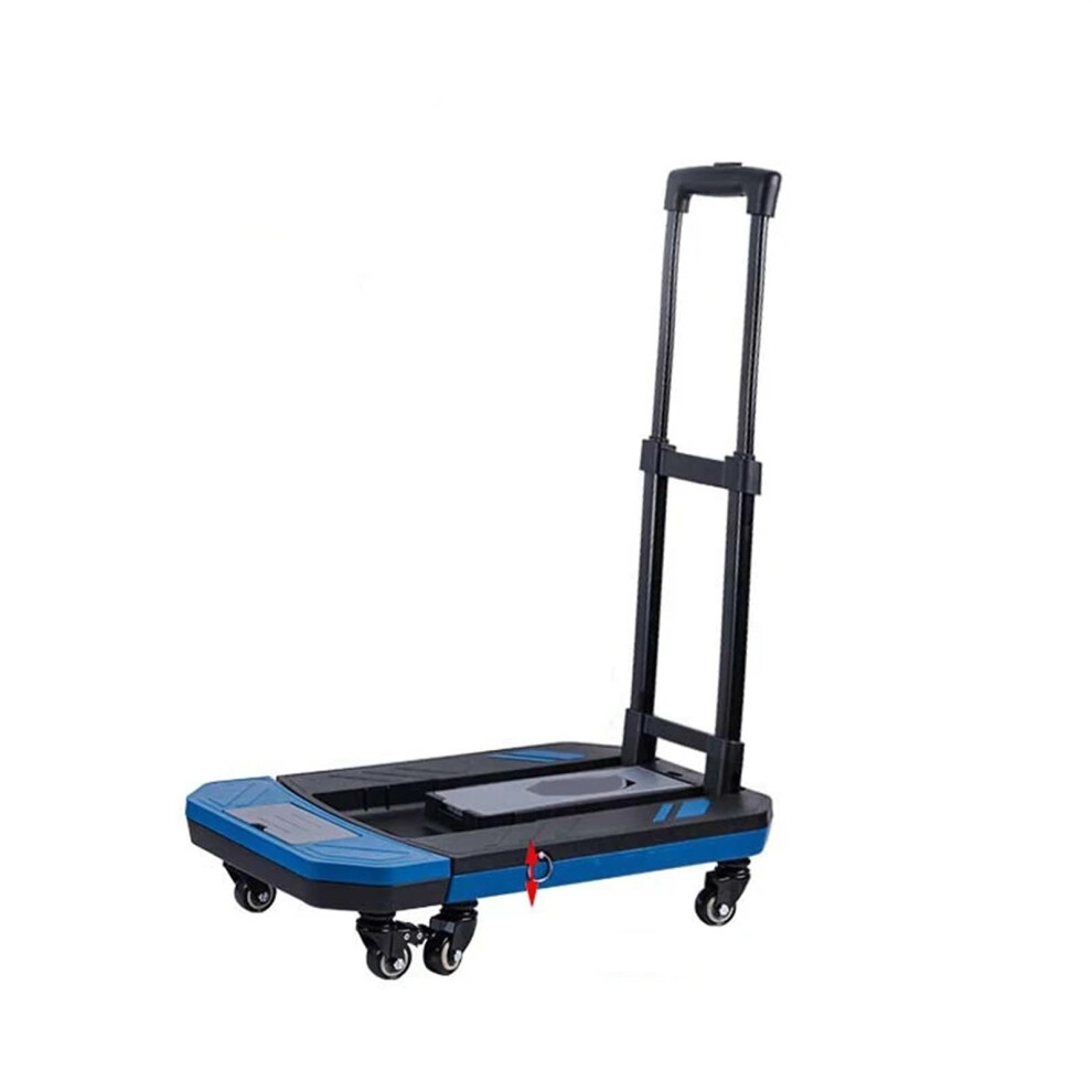 Folding Sack Truck 6 Wheel Brake Folding Hand Cart Black Small Cart Telescopic Transport Trolley Backpack Luggage Travel Moving Shopping 9412369957412