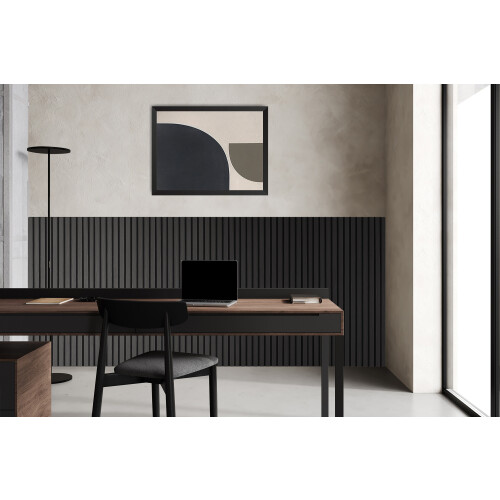 Fuse Acoustic Wooden Wall Panel Sample in Charcoal Oak 2