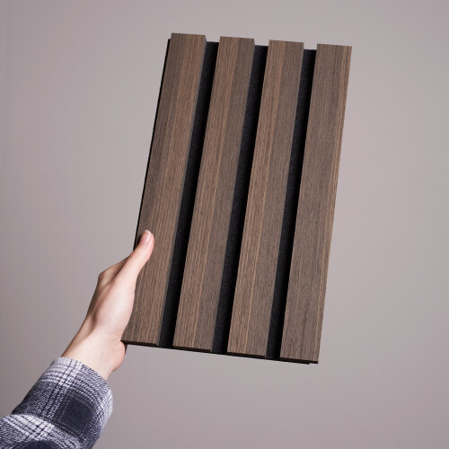 Fuse Acoustic Wooden Wall Panel Sample in Smoked Oak 1