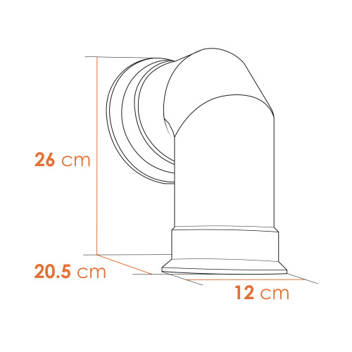 Adam Adam Angled Stove Pipe in Black 2