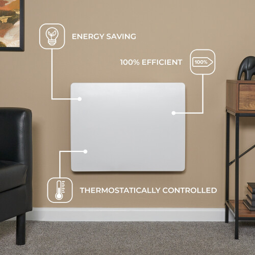 Adam Adam Solis 1000W Ceramic Core Electric Radiator in White 2