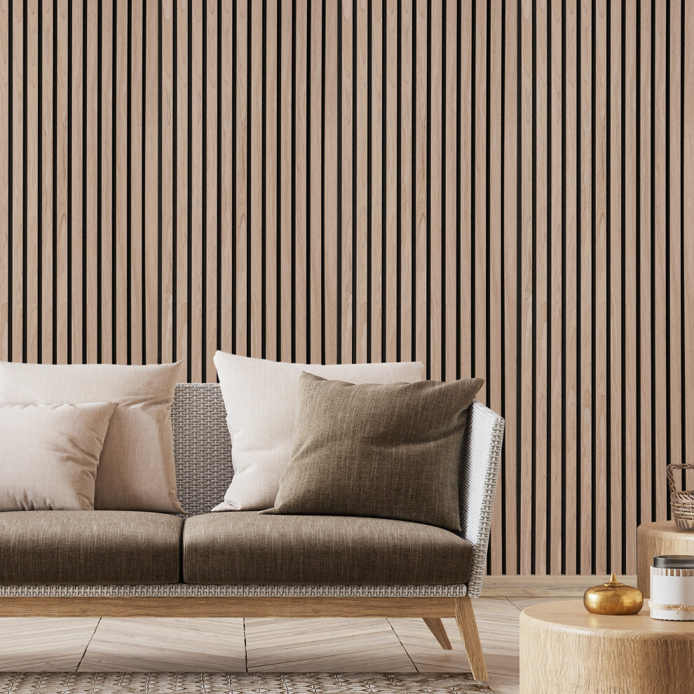 Fuse Acoustic Wooden Wall Panel In Walnut Effect, 2.4M X 0.6M 5056126249996