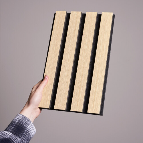 Fuse Acoustic Wooden Wall Panel Sample in Natural Oak 1