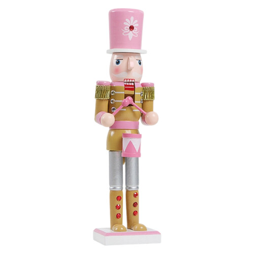 Nutcrackers Soldier Figurine Ornament with-Pink drum model