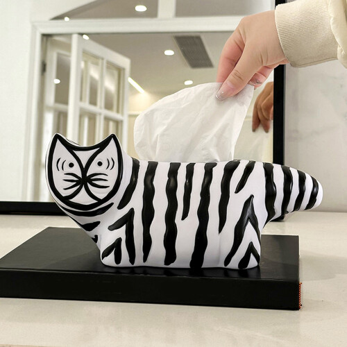 Taschentuchbox-Abdeckung mit gestreiften Katzen, stilvoller 1