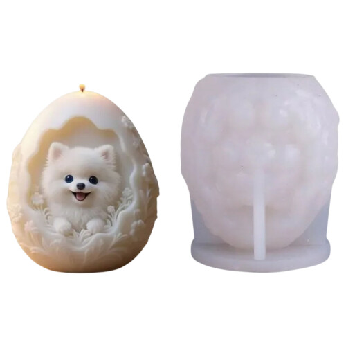 Flower Embossed Eggs Shape Silicone Candle Molds Heat Resistant