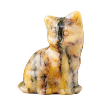 Collectible Crystal Fortunes Cats Miniature-leopard stone