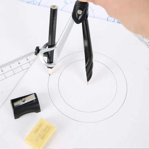 Math Compass, Professional Drawing Tool Set, MultiFunction Compass for Learning Special Math Geometric Drawing Compass Set (Size B) Ref: 3843 2