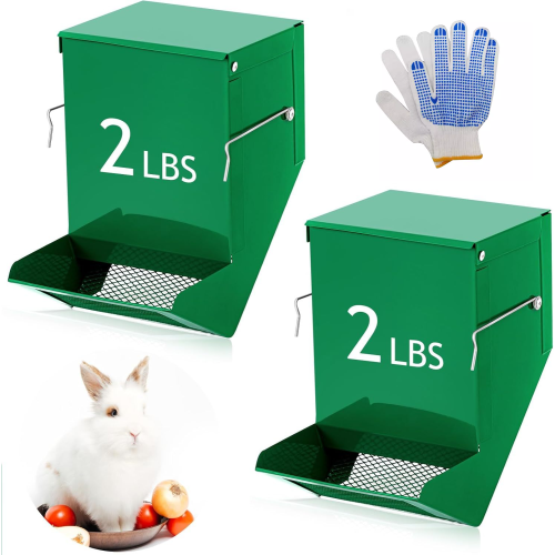 4.7-inch 2-Piece Feeder, Wire Bottom, Green with Lid Small