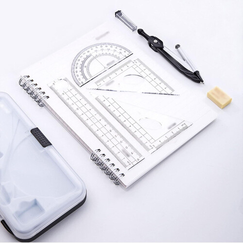 Math Compass, Professional Drawing Tool Set, MultiFunction Compass for Learning Special Math Geometric Drawing Compass Set (Size B) 2