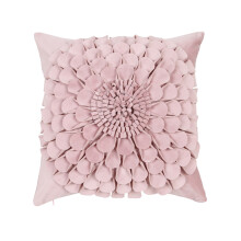 Kissenbezug aus Polyester-Samt mit Blumenmuster für eine-Rosa