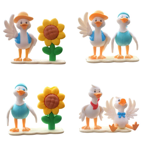 Packung mit 4 Enten-Motiven, Kunstharz-Kunsthandwerksfiguren,