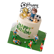Jongens verjaardagsfeestje decors voetbalfiguur-Taartenset 2