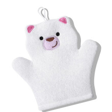 ChildFriendly Exfoliating Bath Gloves NonAbrasive White