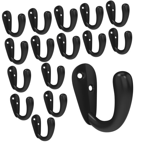 20pcs Rustproof Wall Hook Ideal for Bathroom Kitchen-Black