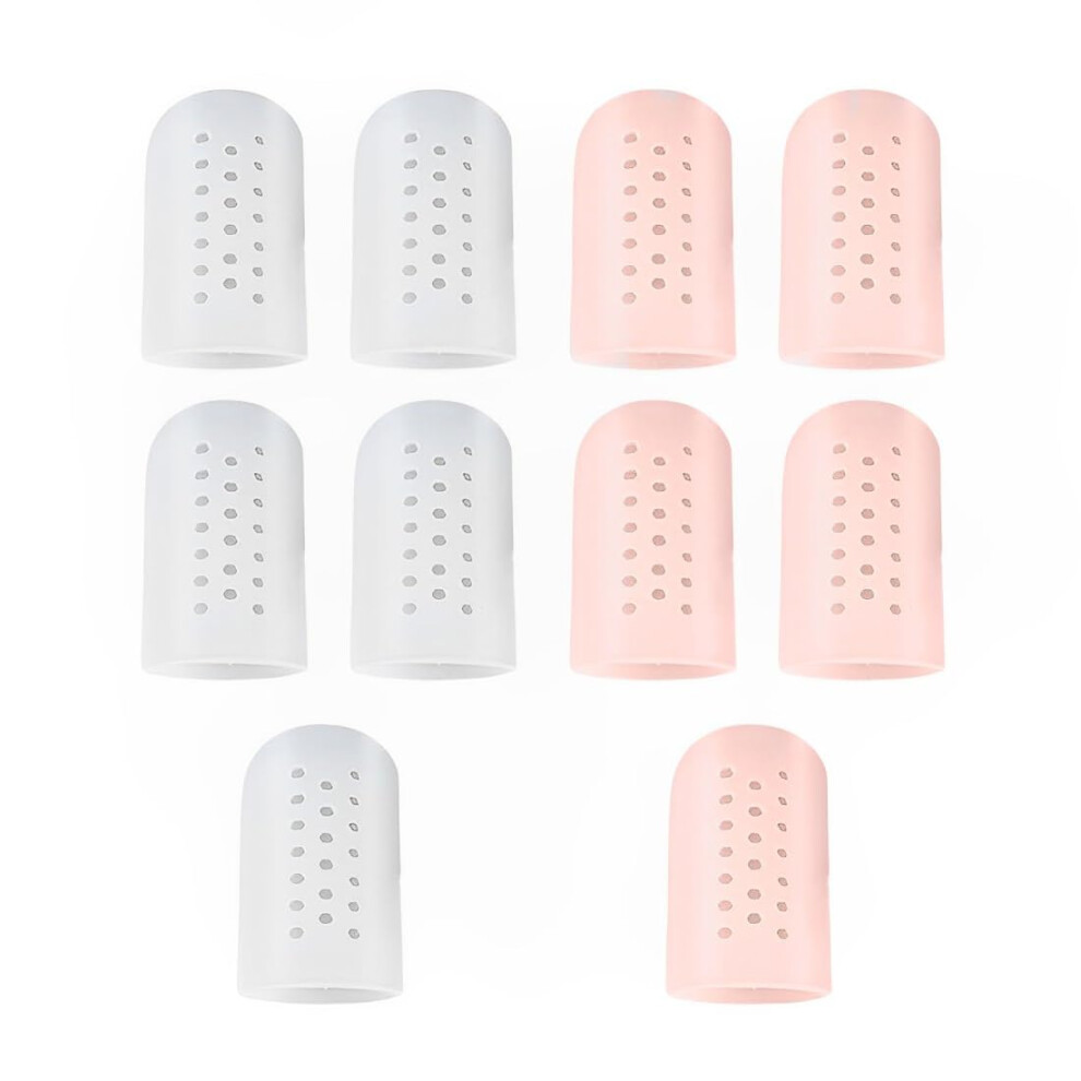 White Toe Separators, Elastic Silicone Toe Protectors, Large Toe Protectors For Blisters Calluses Toenail Loss Relief Friction Pain (20 Pieces, /Skin)