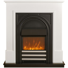 Adam Warwick Fireplace Suite In Pure White & Black Cast Effect, 36 Inch