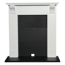 Adam Harrogate Stove Fireplace in Pure White and Black, 39 Inch
