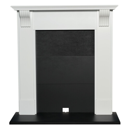 Adam Harrogate Stove Fireplace in Pure White and Black, 39 Inch