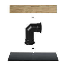 Adam Oak Beam, Hearth & Stove Pipe Set - Refurbished