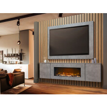 Acantha Orion Electric Floating Media Fire & Back in Concrete Effect