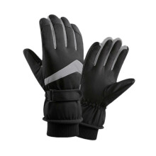 (Zwarte) Warme winterhandschoenen, zachte skihandschoenen voor snowboarden, dames, buitensporten, werk